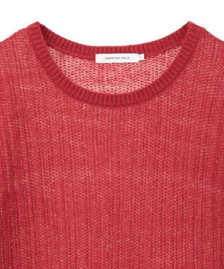 AMERICAN HOLIC モヘアタッチルーズ編みプルオーバー Red