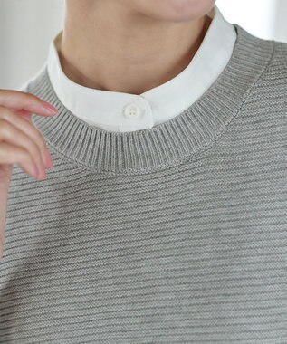 Tiaclasse L 【新色追加・2way・洗える】シャツドッキングニットベスト グレー