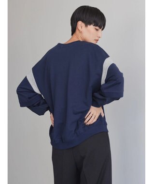 AMERICAN HOLIC 袖異素材ミニ裏毛プルオーバー Navy