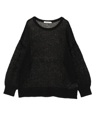 AMERICAN HOLIC モヘアタッチルーズ編みプルオーバー Black