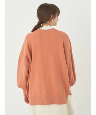 earth music&ecology やわらかタッチミドル丈カーディガン Orange