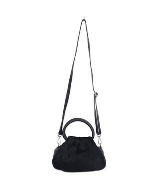 INTER-CHAUSSURES 【ANDREA CARDONE】異素材コンビハンドバッグ ブラックコンビ