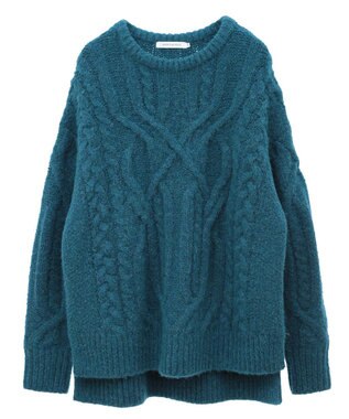 AMERICAN HOLIC ローゲージアラン柄ニットプルオーバー Green