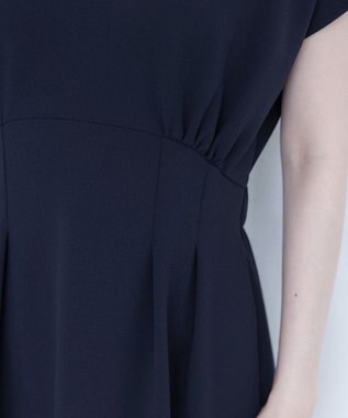 Tiaclasse 【洗える】ハイストレッチジョーゼットワンピース ネイビー