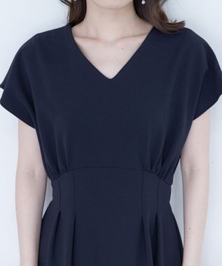 Tiaclasse 【洗える】ハイストレッチジョーゼットワンピース ネイビー