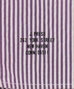 J.PRESS MEN 【クールマックス】サッカーストライプ／マイクロギンガムチェック シャツ/B.D パープル系1