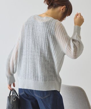 AMERICAN HOLIC モヘアタッチルーズ編みプルオーバー Gray