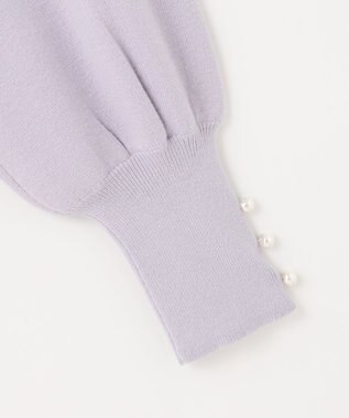 Feroux 【洗える】Vネック プルオーバー ニット ライラック系