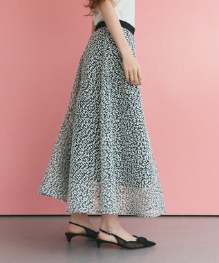 GRACE CONTINENTAL フェザーembドレス ホワイト