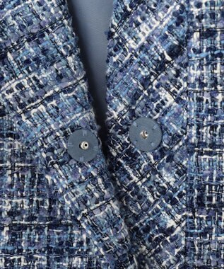 組曲 【KUMIKYOKU NAVY】マカロンツイード ジャケット ネイビー系