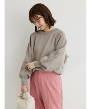 Green Parks ・ｆｕｒｒｙ　ｒａｔｅ２ｗａｙかる~いニットカーデ Light Gray