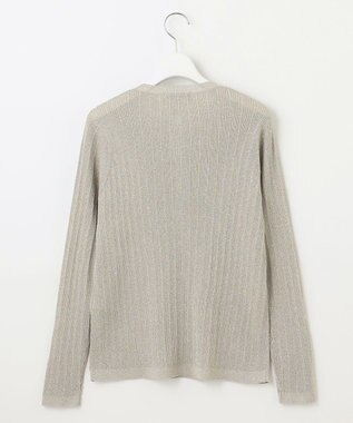 自由区 L 【カタログ掲載・アンサンブル対応・洗える】グリッターリブ カーディガン サンド