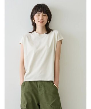 AMERICAN HOLIC 接触冷感フレンチスリーブカットプルオーバー Ivory