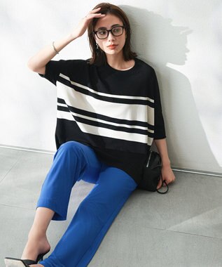 ICB L 【WEB限定カラーあり・UVカット・接触冷感・速乾】マットスキューバ セミワイドパンツ ラピスラズリ系