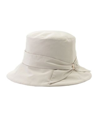 MOONBAT 【遮光100％・遮熱】FURLA(フルラ)リボン巻きダウン ハット 帽子 ロゴチャーム サイズ調整 撥水性