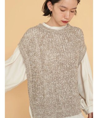 AMERICAN HOLIC ＳＥＴ　ボリュームスリーブシャツ＋ニットベスト Ivory