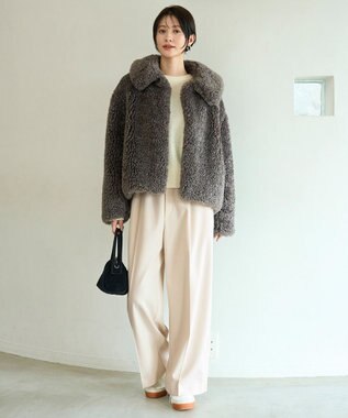 UNFILO カシミヤブレンド クルーネックニット オフ