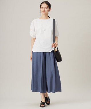 自由区 S 【接触冷感・UVカット・吸水速乾・抗菌防臭・洗える】ハイツイストポンチスリーブディティール カットソー オフ