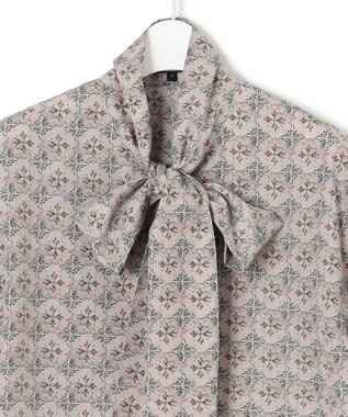 J.PRESS YORK STREET 【WOMEN】タイルプリント ボウタイブラウス ライトグレー系5