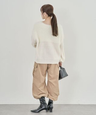 Green Parks ・Ｐｅｔｉｔ　Ｆｌｅｕｒ　シャギーキリカエニット Off White