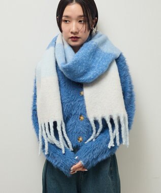 Green Parks ボリュームマフラー Border Blue