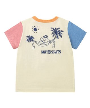 MIKI HOUSE HOT BISCUITS 【80-120cm】 サーフ柄 スラブ天竺 半袖Tシャツ マルチカラー