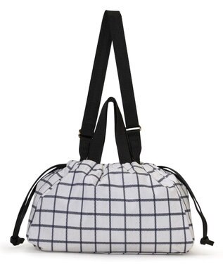 LeSportsac E/W CITY DRAWSTRING BAG??? /アップタウンモノチェック/ブラック アップタウンモノチェック/ブラック