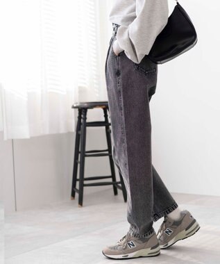 WEGO ウエストフリルマムデニムパンツ ブラックその他