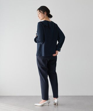 YECCA VECCA アシメラッフルブラウス Navy