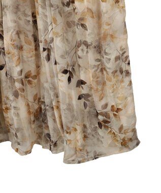 YECCA VECCA ぼかし柄プリーツワンピース Ivory