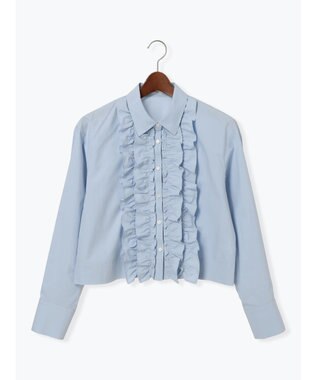 Te chichi フリルクロップトシャツ サックスブルー