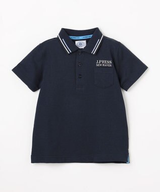 J.PRESS KIDS 【100-130cm】ダブルライン カラー 半袖ポロシャツ ネイビー