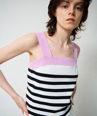 GRACE CONTINENTAL 配色ニットキャミ ピンク