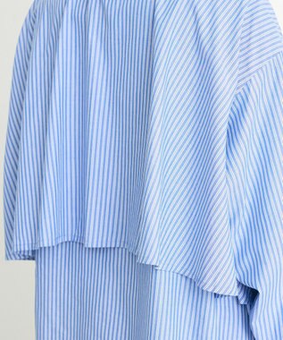 CRAFT STANDARD BOUTIQUE バックフリルシャツ Stripe Blue