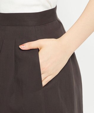 uncrave テンセルライトリネン ワイドパンツ ブラウングレー