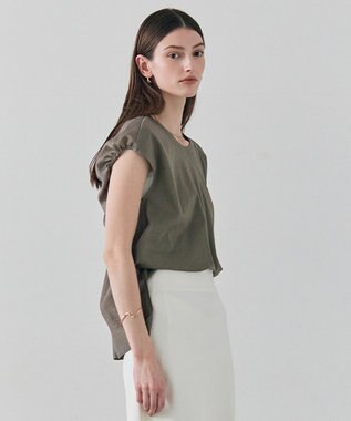 BEIGE， ZEOLITE / バックツイスト コンビトップス