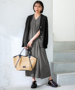 23区 【CLASSY.6月号掲載】雑材ミドル トートバッグ ブラックミックス