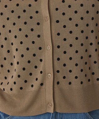 GRACE CONTINENTAL ドットフロッキーニットカーディガン ゴールド