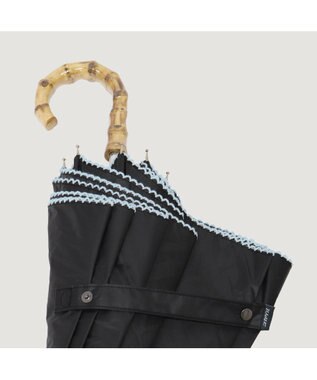 ATRENA 体感-10℃コカゲル晴雨兼用 スライド式ロングアンブレラ ブラック×ブルー