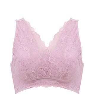 BRADELIS New York 【BRADELIS Me / ノンワイヤー・バストアップ】 カシュクールレーシィナイトブラ モーヴピンク
