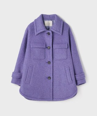 GRACE CONTINENTAL リングウールショートコート パープル