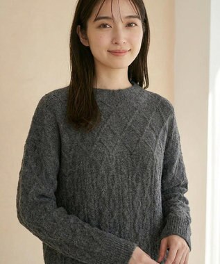 Feroux 【洗える】ケーブルアソート プルオーバーニット