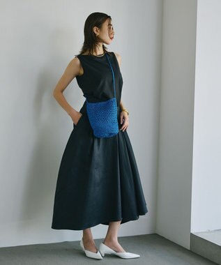 TOPKAPI 【TREASURE TOPKAPI】メタリック ラウンド ミニ ショルダーバッグ ブルー