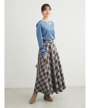 Green Parks ・ＥＬＥＮＣＡＲＥ　ＤＵＥ　ベロアクルーロングＴＥＥ Blue