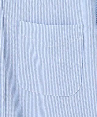 J.PRESS MEN 酷暑の清潔感もこれ一枚で【吸水速乾 / 抗菌防臭 / 防シワ】【J.PRESS OXFORD JERSEY】カノコインレイマイクロストライプ 半袖シャツ / B.D. サックスブルー系1