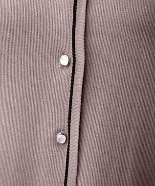 Tiaclasse L 【洗える】配色ラインカーディガン ピンクモカ