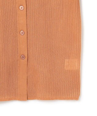 UNFILO シアーリブ ニットカーディガン キャメル