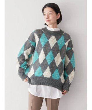 AMERICAN HOLIC バイパチアーガイルニットプルオーバー Gray Mixture