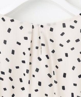 自由区 【XSサイズ～/洗える】ロイヤルシフォン スクエア柄 デザインブラウス ライトグレー系5