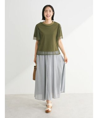 Green Parks ・ＳＵＧＡＲ　ＳＰＯＯＮ　ＳＥＴ２点チュールＴ＋カットＴ Khaki